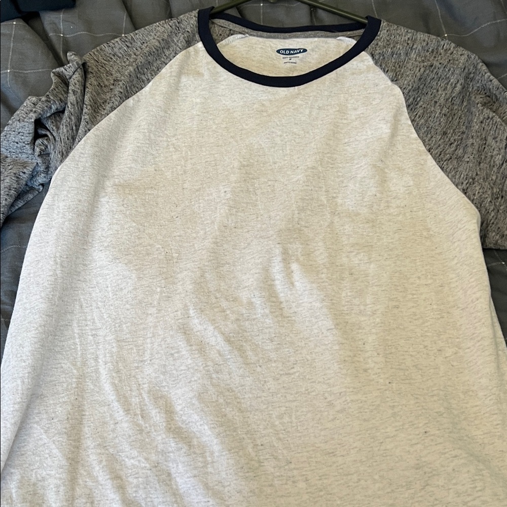 Old Navy Soft Washed Raglan Long Sleeve Tee Gray Medium - Picture 3 of 5
